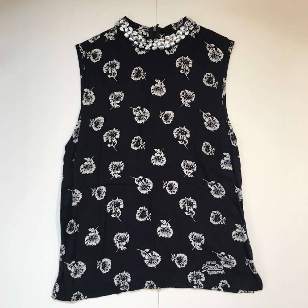 SuperDry Dandelions Muscle Tank with Gems
